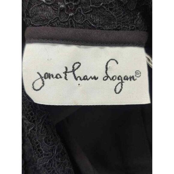 Vintage Johnathan Logan Black lace collar Dark Academia fitted button up size 10 - Picture 3 of 5